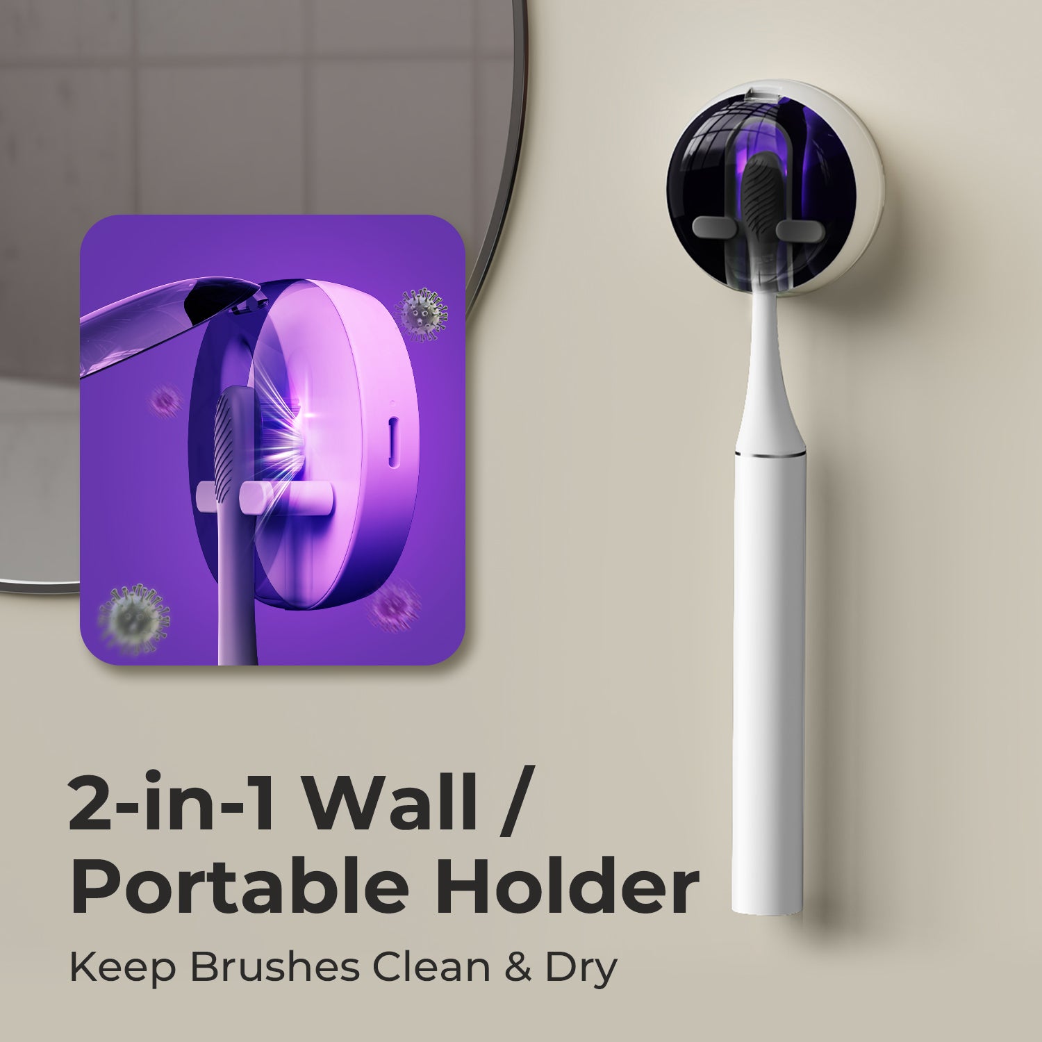 ODAY Sonic Electric Toothbrush, Wireless Charging, IPX7 Waterproof, 1 Month+ Battery