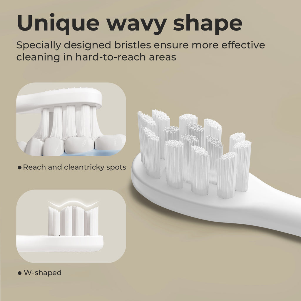 ODAY Electric Toothbrush Heads, Long-Lasting Replacement Brush Heads, Compatible Only with Sonic Electric Toothbrush White - Pack of 3