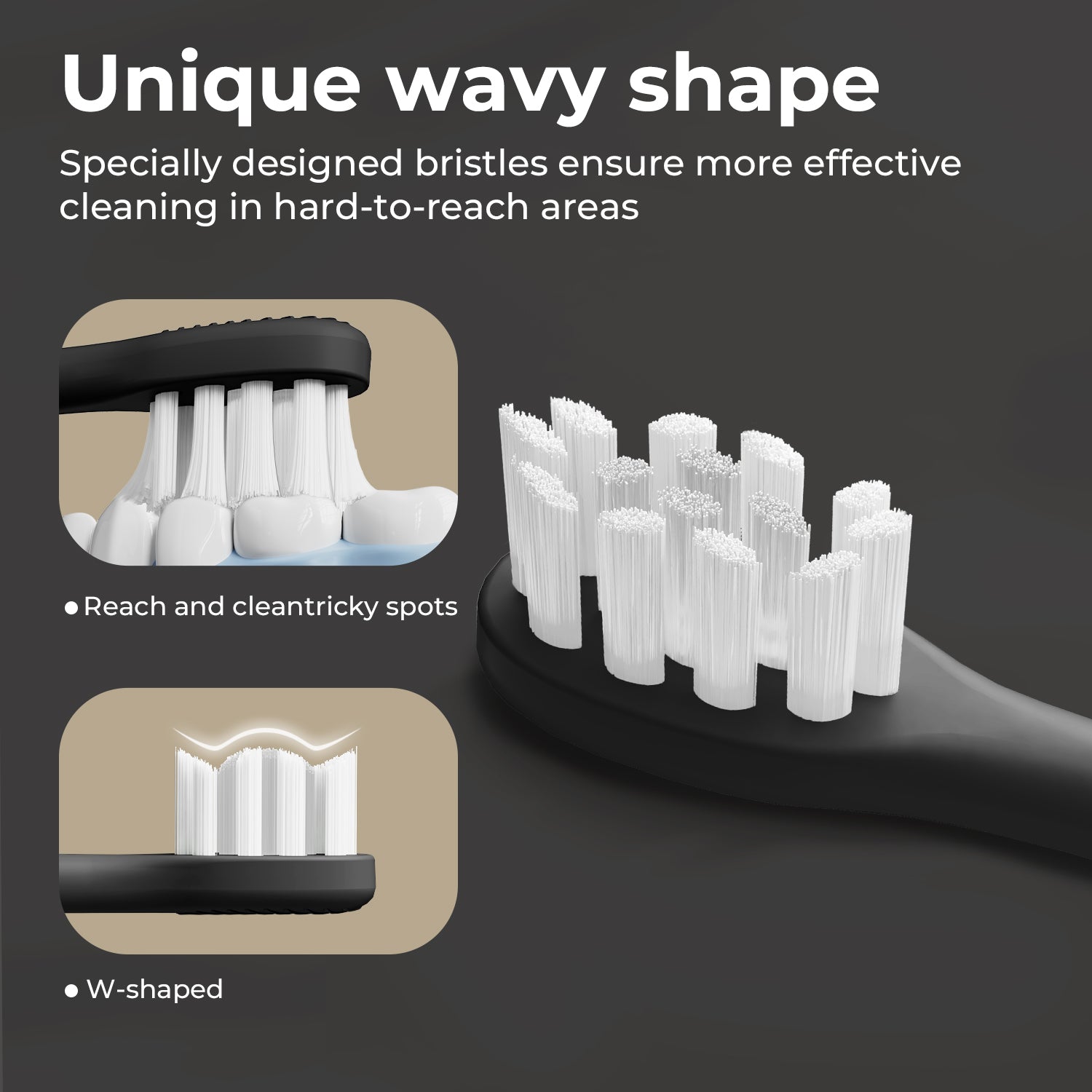 ODAY Electric Toothbrush Heads, Long-Lasting Replacement Brush Heads, Compatible Only with Sonic Electric Toothbrush White - Pack of 3