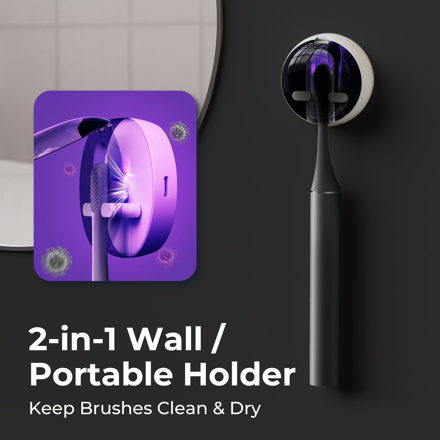 ODAY Sonic Electric Toothbrush, Wireless Charging, IPX7 Waterproof, 1 Month+ Battery