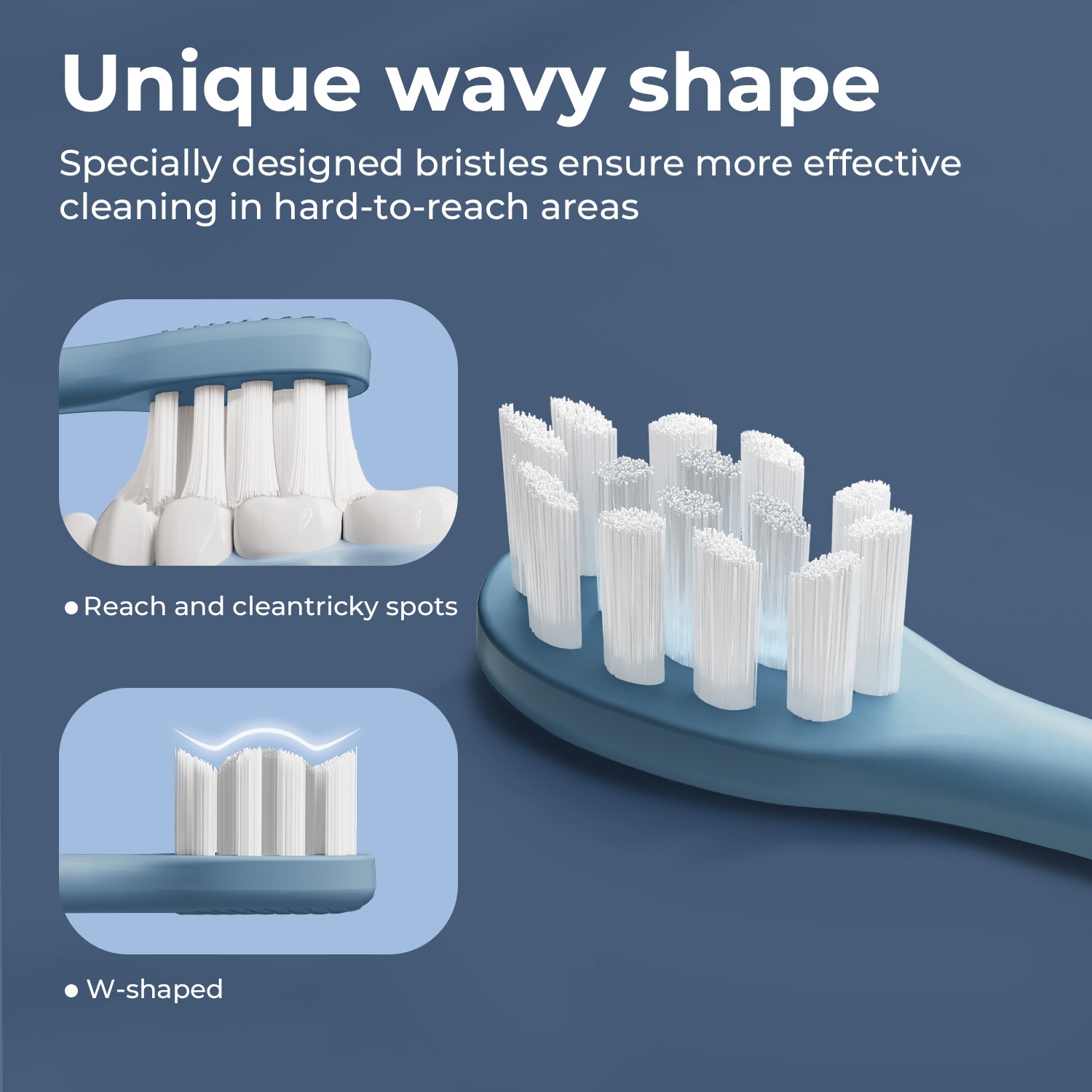 ODAY Electric Toothbrush Heads, Long-Lasting Replacement Brush Heads, Compatible Only with Sonic Electric Toothbrush White - Pack of 3