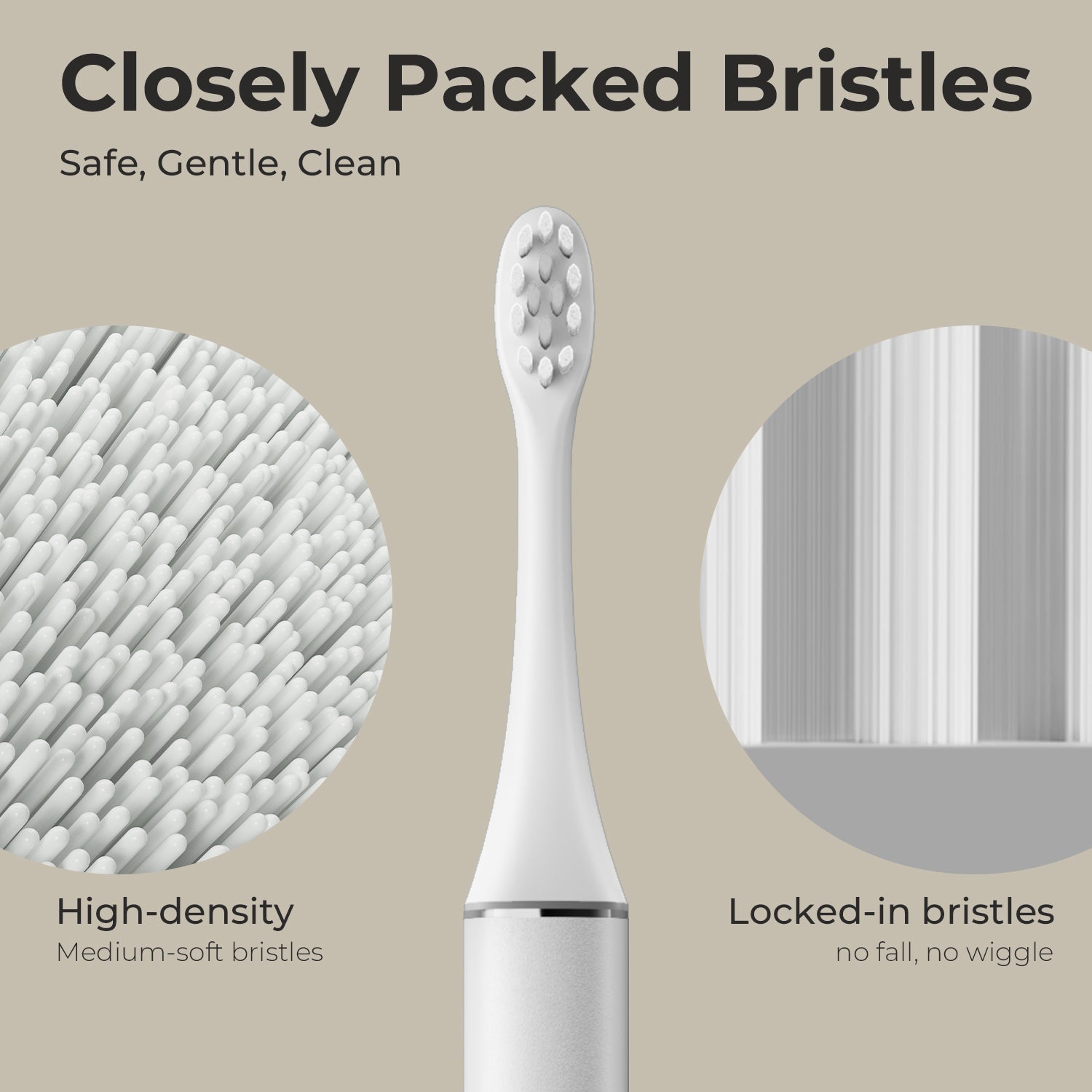 ODAY Electric Toothbrush Heads, Long-Lasting Replacement Brush Heads, Compatible Only with Sonic Electric Toothbrush White - Pack of 3