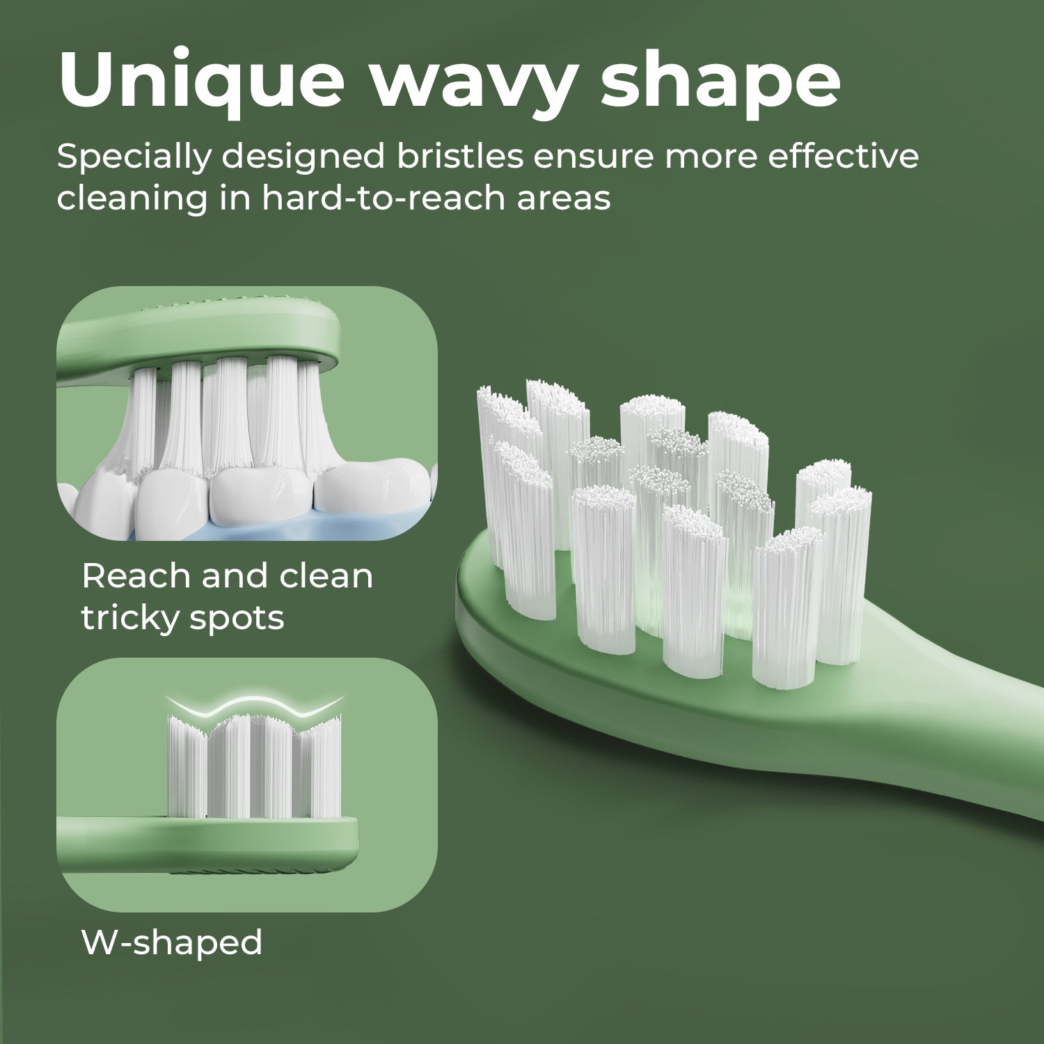 ODAY Electric Toothbrush Heads, Long-Lasting Replacement Brush Heads, Compatible Only with Sonic Electric Toothbrush White - Pack of 3