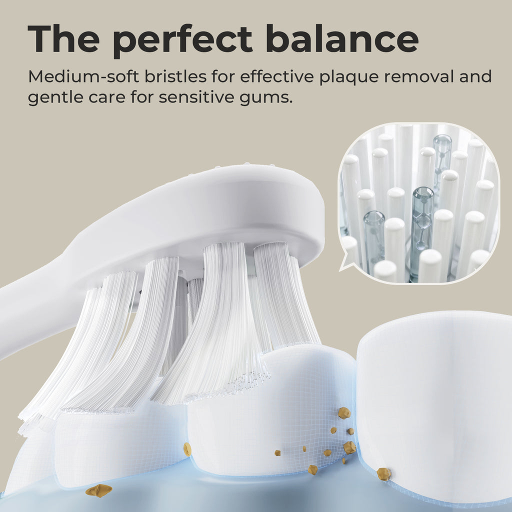 ODAY Electric Toothbrush Heads, Long-Lasting Replacement Brush Heads, Compatible Only with Sonic Electric Toothbrush White - Pack of 3