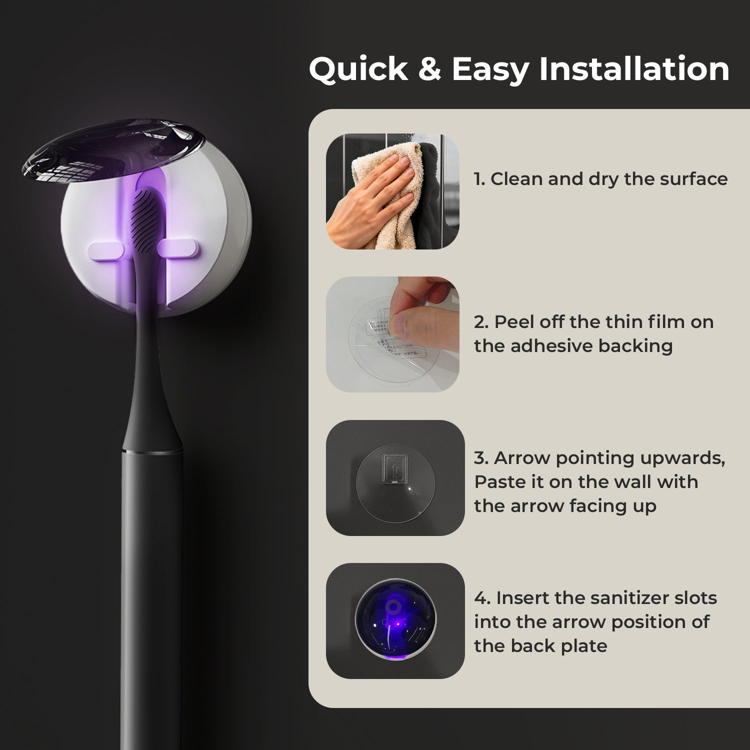 ODAY Sonic Electric Toothbrush, Wireless Charging, IPX7 Waterproof, 1 Month+ Battery