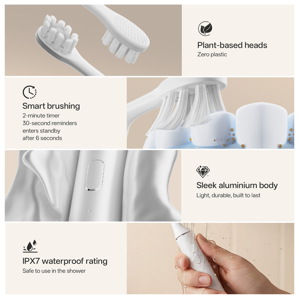 ODAY Sonic Electric Toothbrush, Wireless Charging, IPX7 Waterproof, 1 Month+ Battery