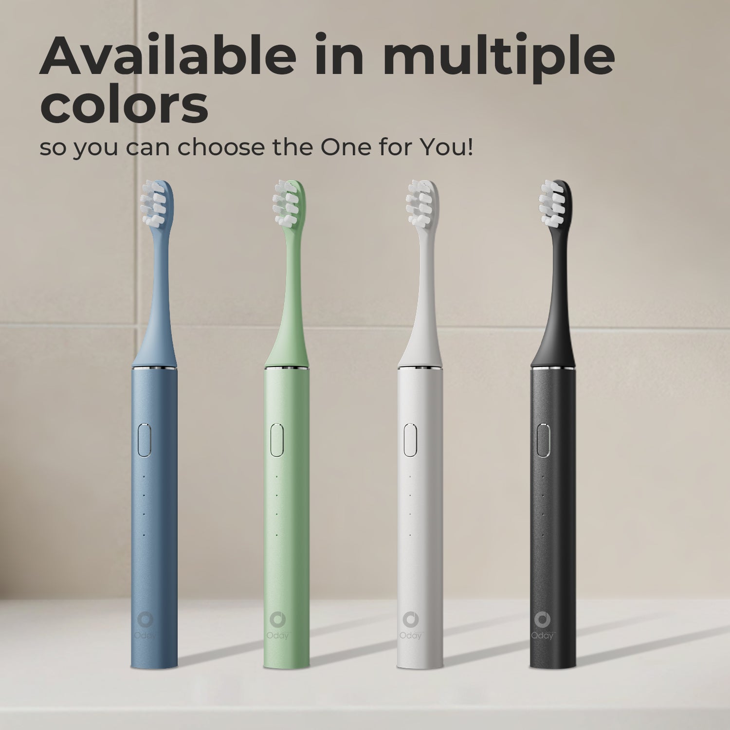 ODAY Sonic Electric Toothbrush, Wireless Charging, IPX7 Waterproof, 1 Month+ Battery