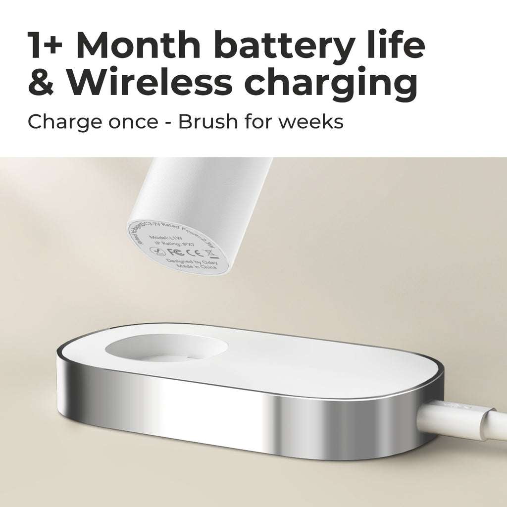 ODAY Sonic Electric Toothbrush, Wireless Charging, IPX7 Waterproof, 1 Month+ Battery