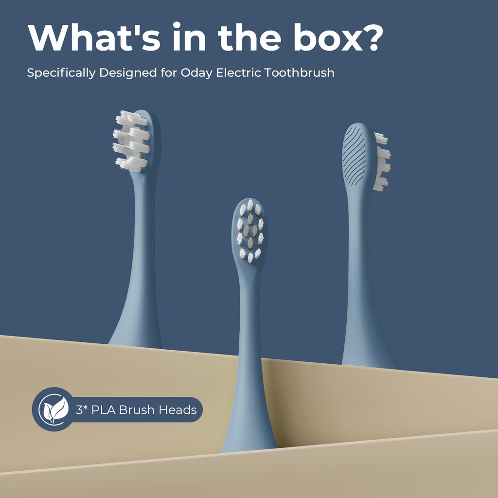 ODAY Electric Toothbrush Heads, Long-Lasting Replacement Brush Heads, Compatible Only with Sonic Electric Toothbrush White - Pack of 3